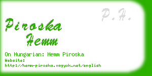piroska hemm business card